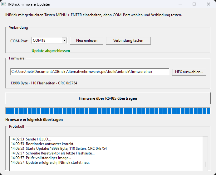 Updater-Tool für die INBrick-Firmware